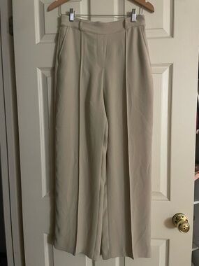 SPANX Wide-Leg High-Rise Pants in Beige